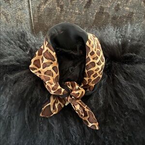Leopard Silk Neck Scarf